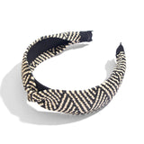 Flatfoosie 2019 Bohemian Hairband Straw Weave Knotted Headband for Women Cross Handmade Hair Hoop Hairband Hair Accessories