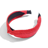 Flatfoosie 2019 Bohemian Hairband Straw Weave Knotted Headband for Women Cross Handmade Hair Hoop Hairband Hair Accessories