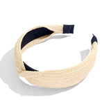 Flatfoosie 2019 Bohemian Hairband Straw Weave Knotted Headband for Women Cross Handmade Hair Hoop Hairband Hair Accessories