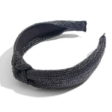 Flatfoosie 2019 Bohemian Hairband Straw Weave Knotted Headband for Women Cross Handmade Hair Hoop Hairband Hair Accessories
