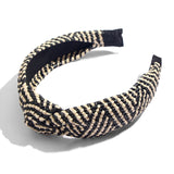 Flatfoosie 2019 Bohemian Hairband Straw Weave Knotted Headband for Women Cross Handmade Hair Hoop Hairband Hair Accessories