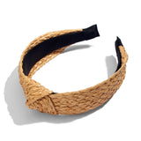 Flatfoosie 2019 Bohemian Hairband Straw Weave Knotted Headband for Women Cross Handmade Hair Hoop Hairband Hair Accessories